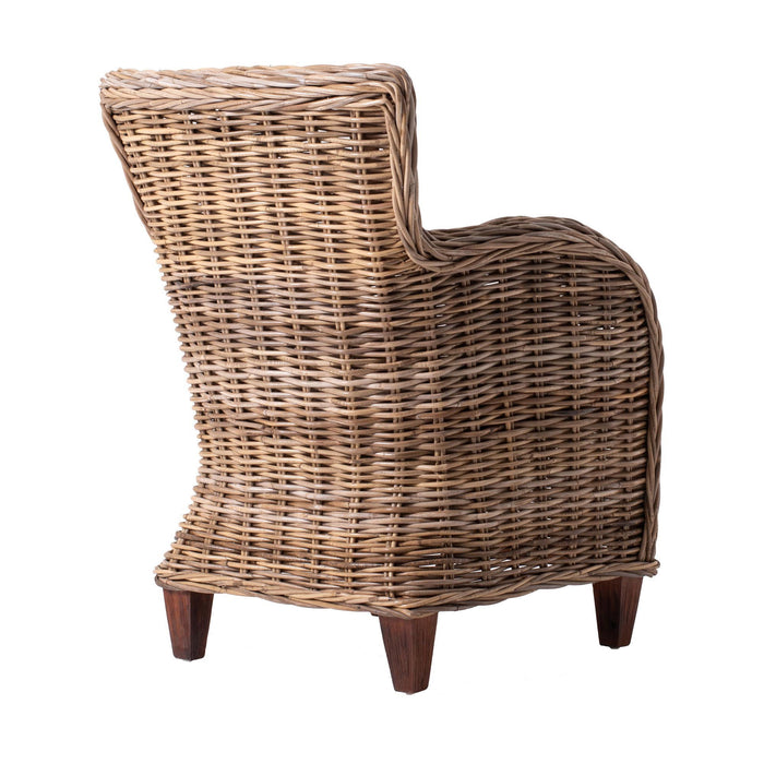 Wide Edge Wicker Chairs With Seat Cushion (Set of 2) - Natural