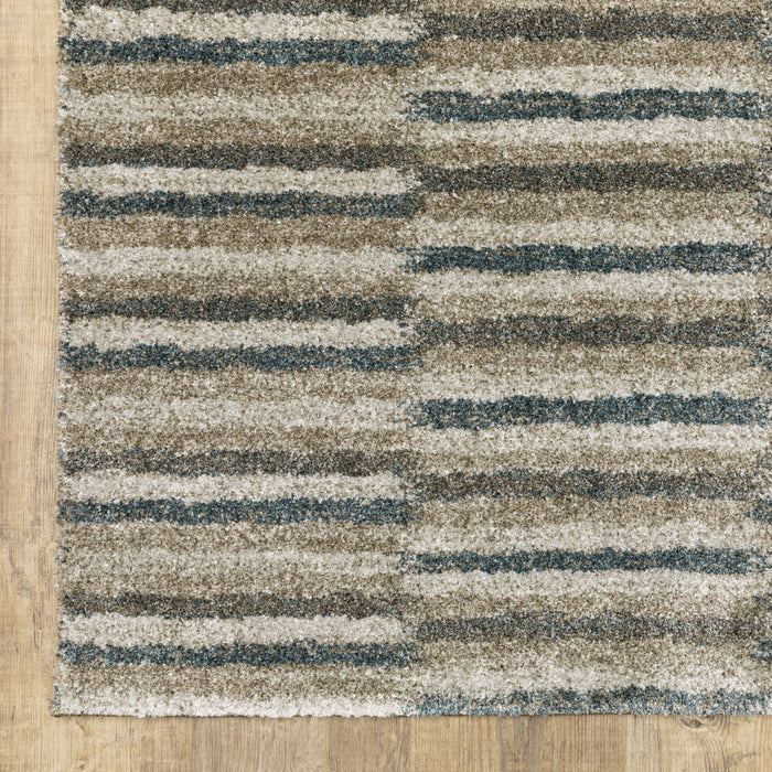 8' x 11' Geometric Power Loom Area Rug - Teal Blue