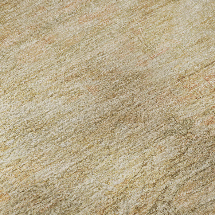 10' X 14' Abstract Geometric Washable Area Rug With UV Protection (695390) - Linen / Gold / Wheat