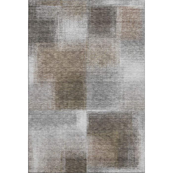 10' X 14' Abstract Washable Area Rug With UV Protection - Silver
