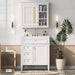 Giga bathroom vanity with medicine cabinet, modern design, two soft-closing doors, and four drawers for bathroom storage.