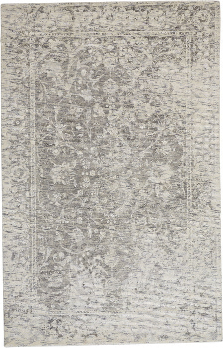 10' x 13' Abstract Hand Woven Area Rug - Ivory And Gray