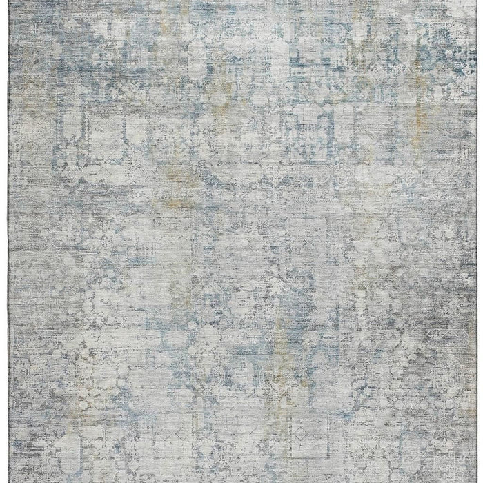 10' X 14' Oriental Washable Area Rug With UV Protection (700661) - Linen / Blue