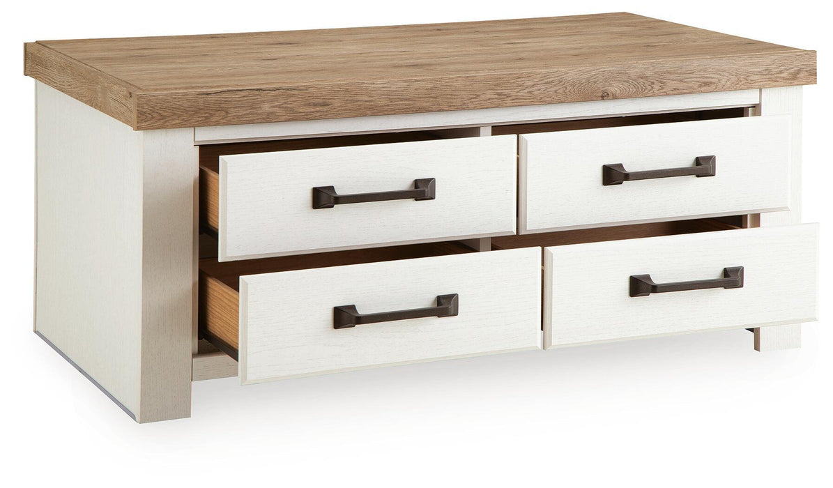 Rectangular cocktail table from Signature Design by Ashley® Savonport collection, featuring a modern wooden finish and sleek design.