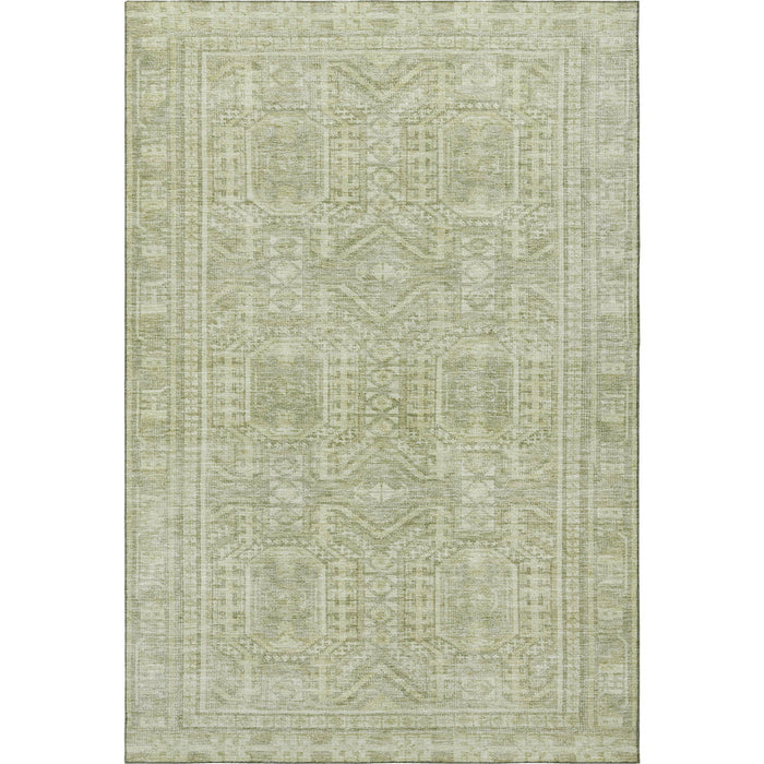 10' X 14' Geometric Washable Area Rug With UV Protection (708139) - Sage / Fern Green