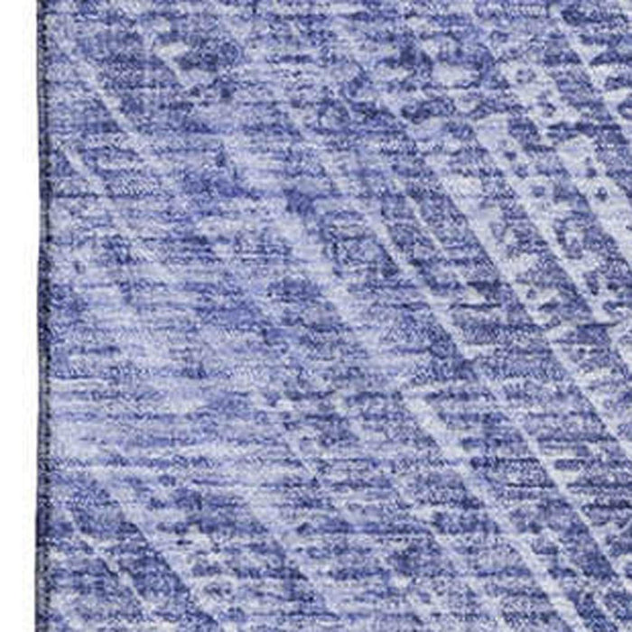 9' X 12' Geometric Washable Area Rug With UV Protection (648339) - Navy Blue / Ivory