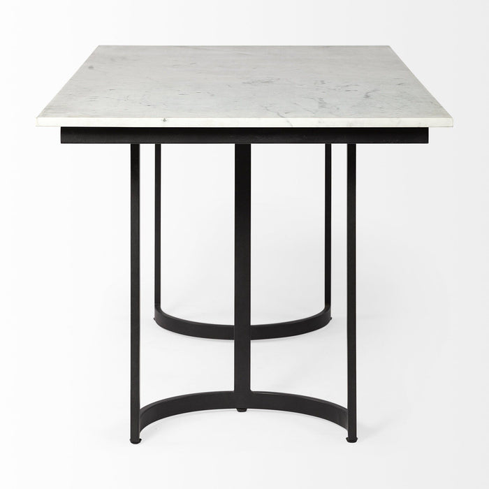71" Dining Table - Black / White