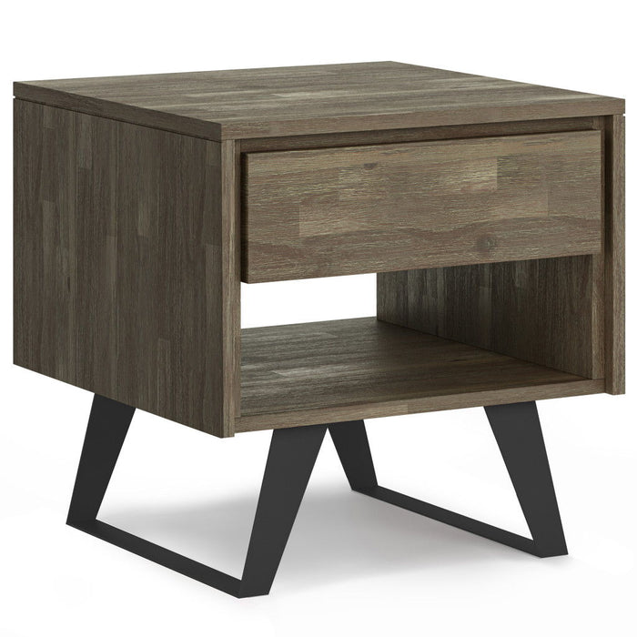 Metal Square End Table - Gray