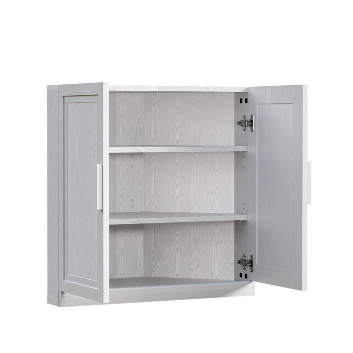 31" Wood Corner Corner Accent Dining Cabinet With Two Doors - White