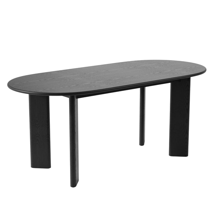 66" Solid Wood Oval Dining Table - Black