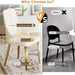Set of two white modern dining chairs with sponge-filled seats, solid wood and metal legs, suitable for restaurants and living rooms.