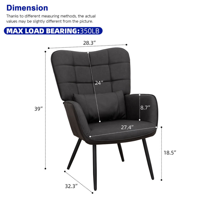 Giga modern accent arm chair with high back, soft padded seat, and metal legs, ideal for stylish living room or office space