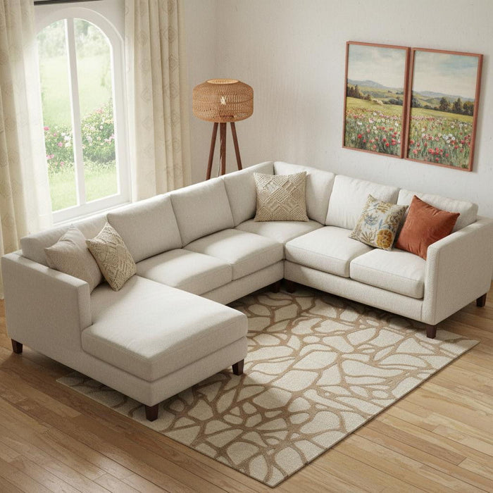 8' X 10' Wool Abstract Hand Tufted Area Rug (722221) - Blue / Ivory