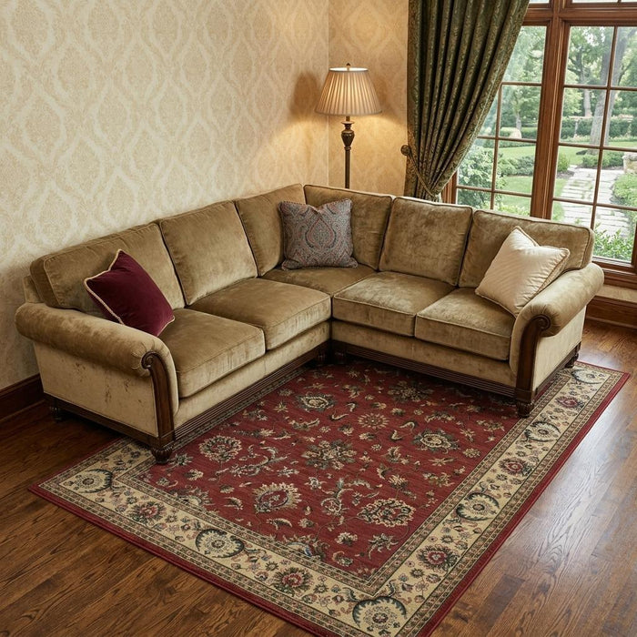 10' X 13' Oriental Area Rug (574376) - Red / Ivory