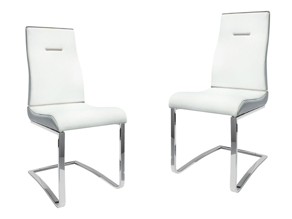 Dining Upholstered Side Chairs (Set of 2) - Silver / White