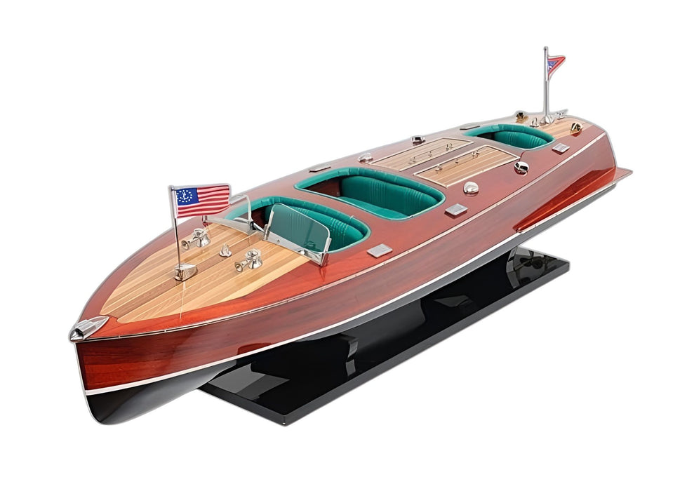 c1928 Chris Craft Triple Cockpit Large Painted Model - Brown