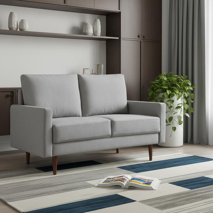 Velvet Loveseat - Gray / Dark Brown