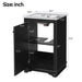 Giga bathroom vanity with sink, freestanding single cabinet, soft-close door and adjustable shelf, modern bathroom storage unit
