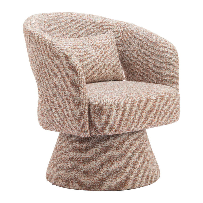 29" Modern Upholstered Swivel Arm Chair - Brown