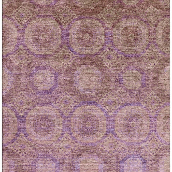 10' X 14' Abstract Geometric Washable Area Rug With UV Protection (708271) - Blush / Purple