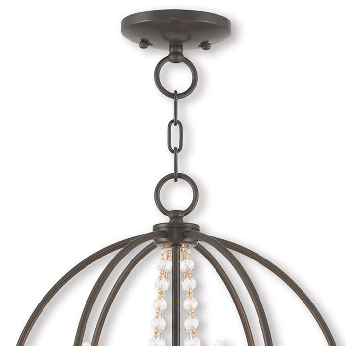 19'' Four Light Dimmable Chandelier With Shades - Bronze
