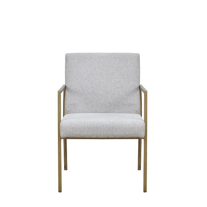Upholstered Fabric Dining Arm Chair - Light Gray