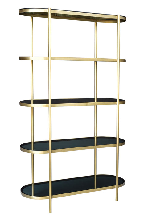Four Tier Etagere Bookcase - Black / Gold