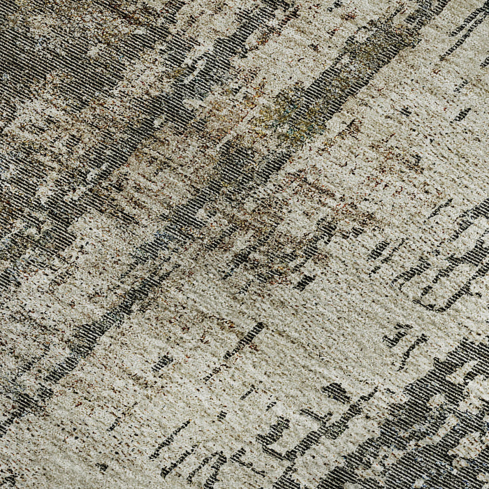 10' X 14' Abstract Washable Area Rug With UV Protection - Beige And Brown