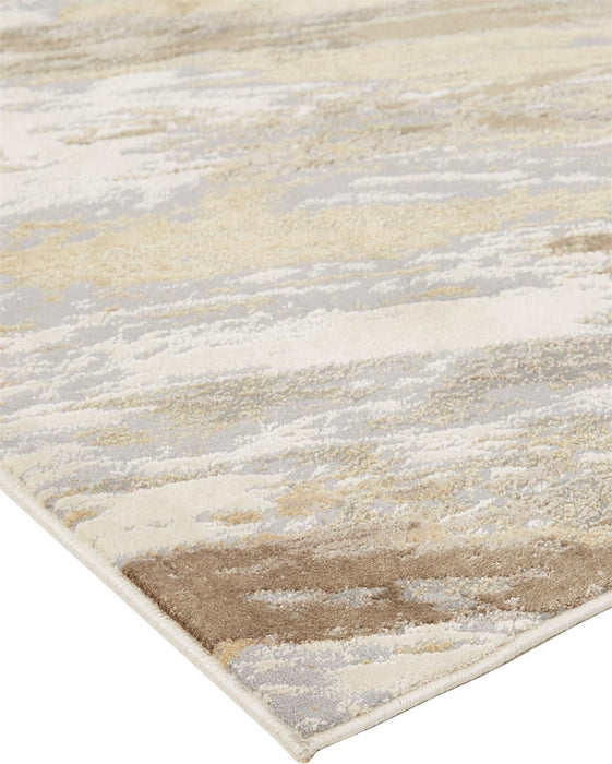 8' x 10' Abstract Area Rug - Ivory Tan And Brown