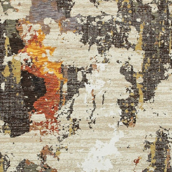 9' x 12' Power Loom Area Rug - Beige And Black