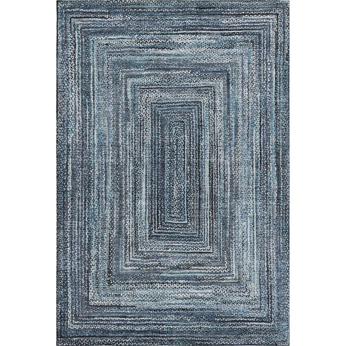 10' X 14' Geometric Washable Area Rug With UV Protection (699238) - Blue / Gray