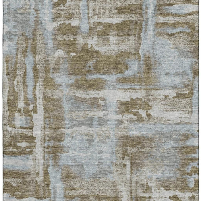 10' X 14' Abstract Washable Area Rug With UV Protection (714625) - Brown / Beige