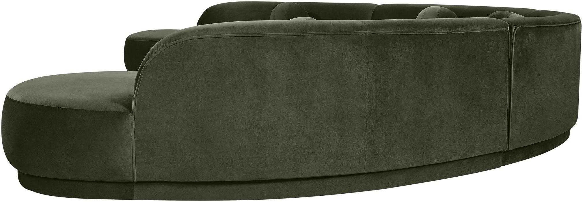 Meridian Furniture Avra velvet performance fabric upholstered sectional sofa in a spacious stationary sectional design.