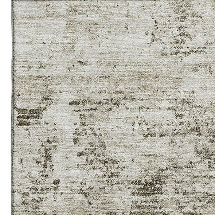 10' X 14' Abstract Washable Area Rug With UV Protection (675642) - Beige / Taupe