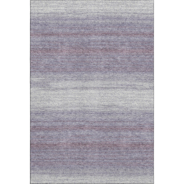 10' X 14' Striped Washable Area Rug With UV Protection (681137) - Lavender / Ivory