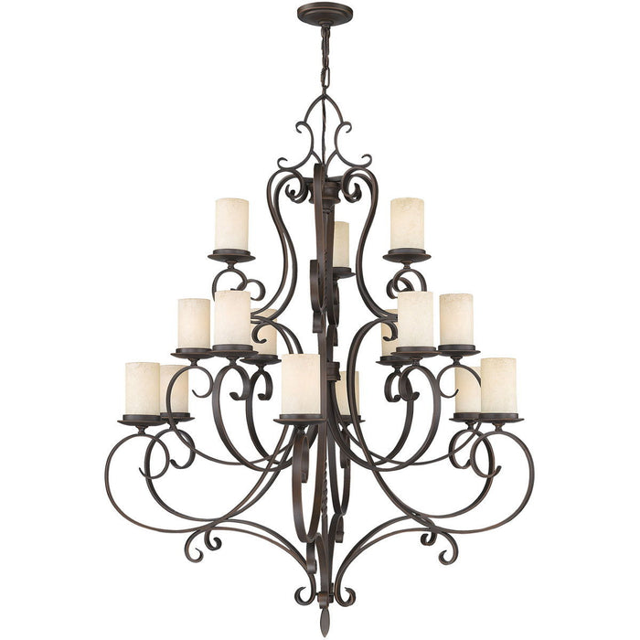 53" Multi Light Metal Dimmable Chandelier With Shades - Bronze