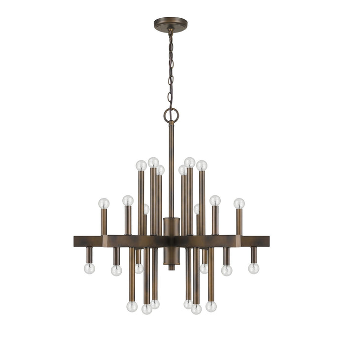 Candle Style Multi Light Metal Dimmable Chandelier - Brown
