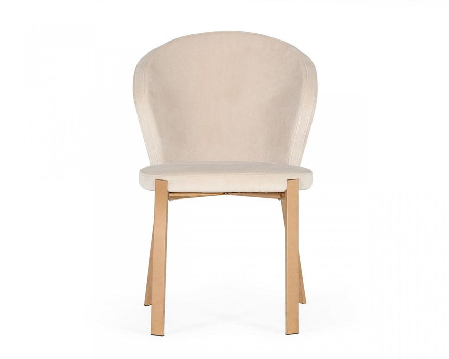 Upholstered Velvet Wing Back Dining Side Chairs (Set of 2) - Beige