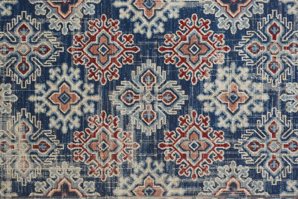 13' x 15' Abstract Power Loom Distressed Area Rug - Red Beige