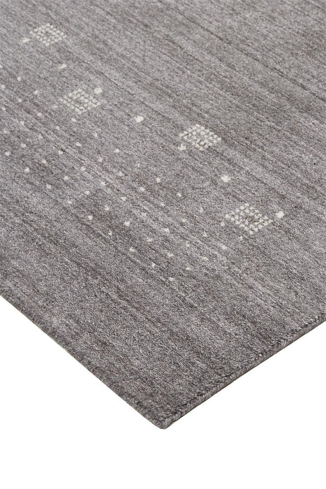 9' x 12' Wool Hand Knotted Stain Resistant Area Rug - Gray And Ivory