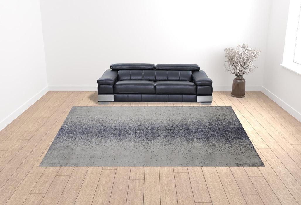 12' x 15' Abstract Power Loom Area Rug - Ivory And Blue