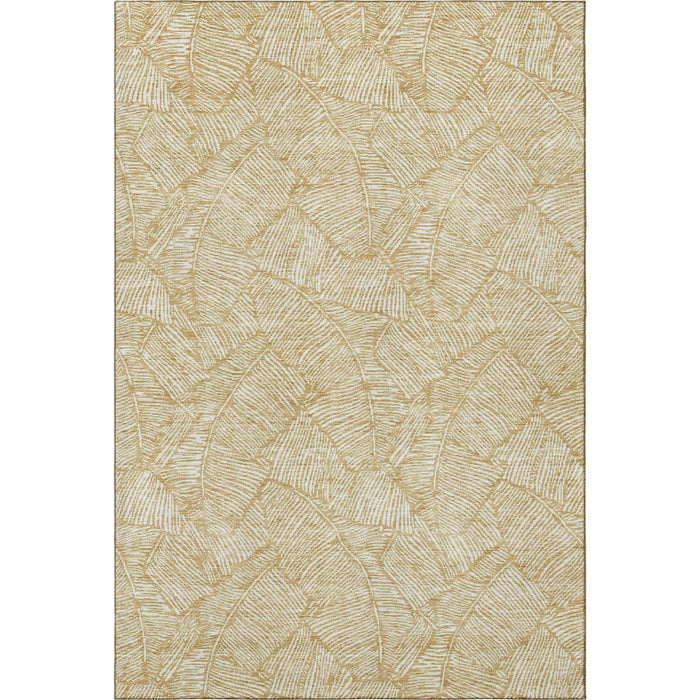 10' X 14' Floral Washable Area Rug With UV Protection (672599) - Gold / Ivory