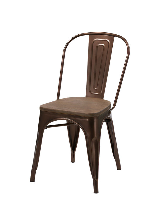 Upholstered Slat Back Dining Side Chairs (Set of 4) - Brown