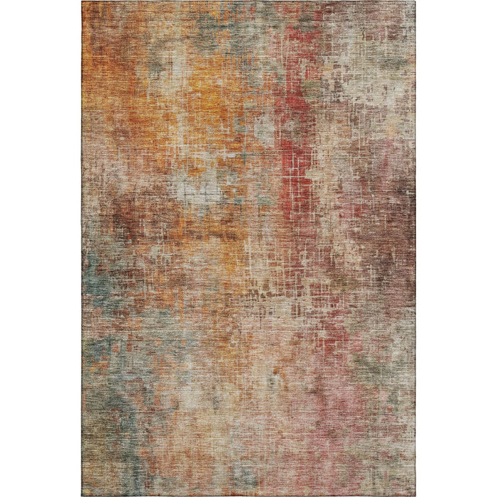 10' X 14' Abstract Washable Area Rug With UV Protection (688407) - Tan / Beige / Red