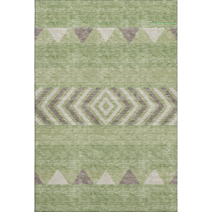 10' X 14' Southwestern Washable Area Rug With UV Protection (676404) - Green / Taupe / Ivory