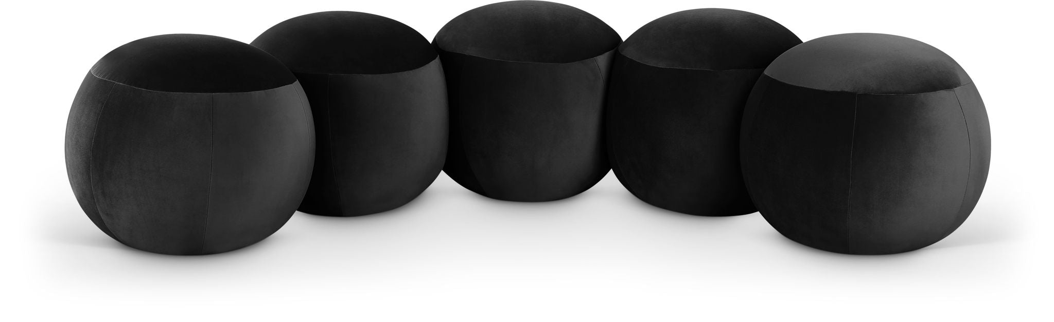 Velvet upholstered Apollo bench by Meridian Furniture featuring a sleek, modern design with plush cushioning and wooden legs.