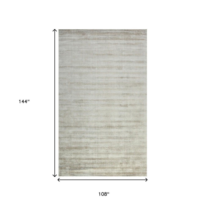 9' X 12' Abstract Hand Woven Area Rug - Ivory And Gray