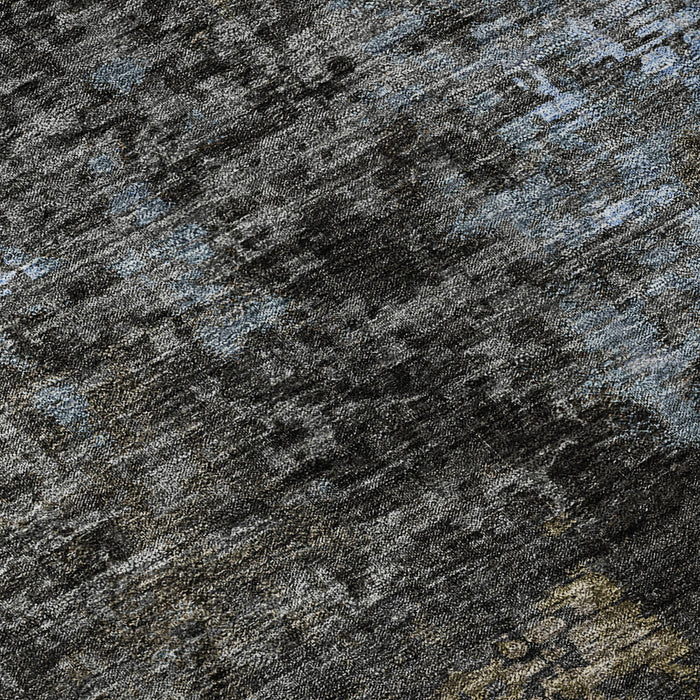 9' X 12' Copper Abstract Washable Area Rug With UV Protection - Graphite