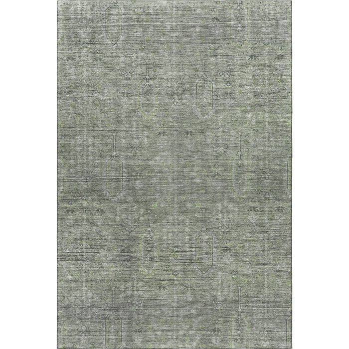 9' X 12' Southwestern Washable Area Rug With UV Protection - Green And Gray
