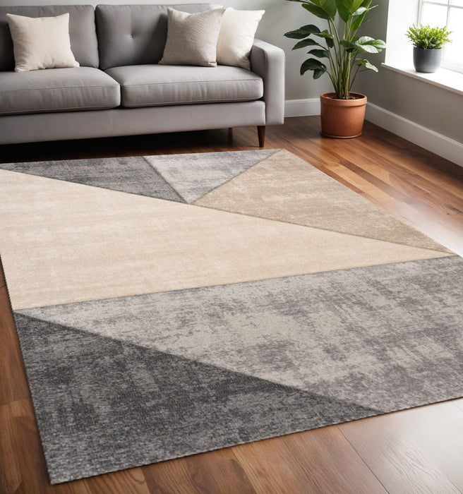 5' X 8' Geometric Area Rug (661361) - Gray / Beige